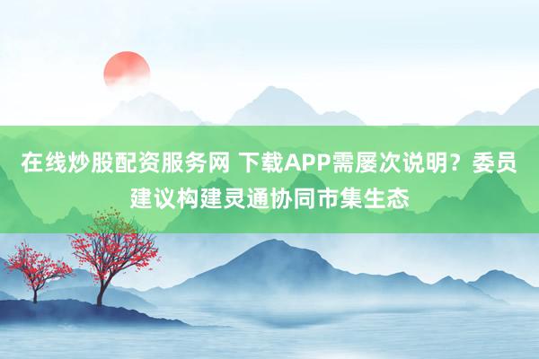 在线炒股配资服务网 下载APP需屡次说明？委员建议构建灵通协同市集生态